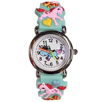 Fako - Kinderhorloge - 3D - Eenhoorn Starlight – Mintgroen, Verzenden, Nieuw