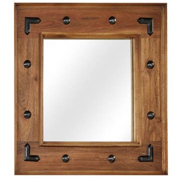vidaXL Spiegel 50x50 cm massief acaciahout, Huis en Inrichting, Woonaccessoires | Spiegels, Verzenden, Nieuw