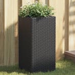 vidaXL Plantenbak 30x30x60 cm poly rattan zwart, Tuin en Terras, Verzenden, Nieuw
