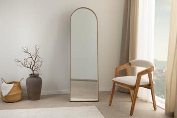 Staande spiegel PORTRET 165 cm eikenhoutfineer - 48253, Huis en Inrichting, Ophalen of Verzenden, Nieuw