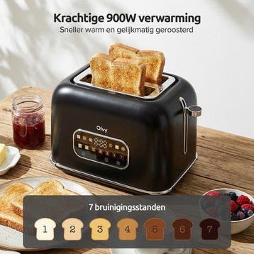 Olvy Broodrooster - 7 Bruiningsniveaus - Timerfunctie - Extr, Verzenden, Zo goed als nieuw
