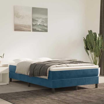 vidaXL Boxspring bed 120x200 cm fluweel donkerblauw, Nieuw, Twijfelaar, 120 cm, 200 cm