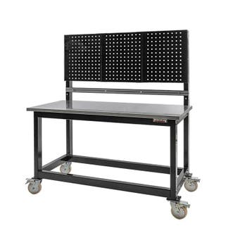 Werkbank op wielen met 160 x 70 cm. metalen blad., Ophalen of Verzenden, Nieuw