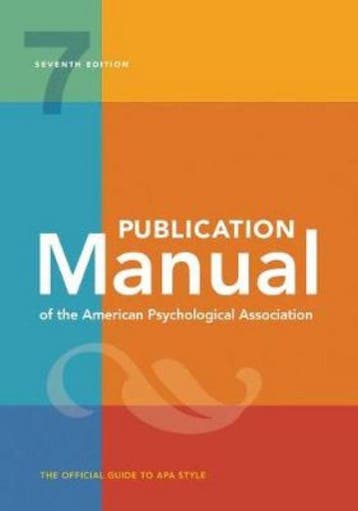 Publication Manual of the American Psychological Association, Verzenden, Gelezen, American Psychological Association