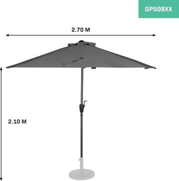2dekans | VONROC Premium Parasol Magione – Duurzaam -, Ophalen of Verzenden, Zo goed als nieuw