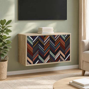 vidaXL Wandgemonteerd tv-meubel OMMEN 69 x 33 x 40 cm Sonoma, Minder dan 50 cm, Verzenden, Nieuw, Minder dan 100 cm