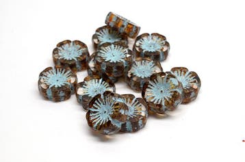 2 x Tsjechische Glaskralen TCB Table Cut Beads Hawaiian F..., Ophalen of Verzenden, Nieuw, Kraal