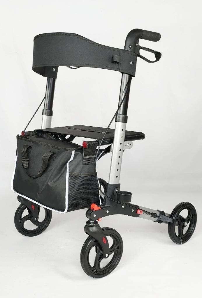 Rollator Plaza Lite Dubbel Opvouwbaar Silver (Nieuw), Diversen, Rollators, Nieuw, Lichtgewicht, Opvouwbaar, Ophalen of Verzenden