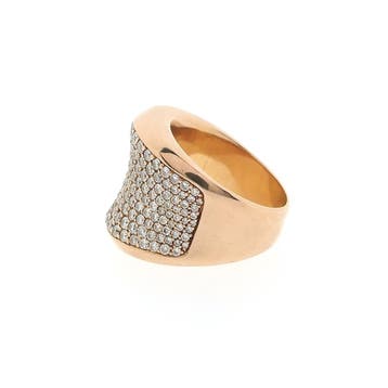 Roségouden ring pavé gezet met diamanten; 1,71 ct., Gebruikt, Ophalen of Verzenden, 17 tot 18, Met edelsteen