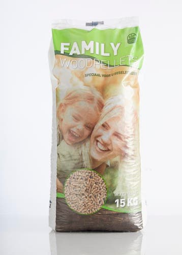 FAMILY PELLETS – 100% naaldhout | Zomerdeal 360,-, Huis en Inrichting, Ophalen of Verzenden, Nieuw, Hout, Pelletkachel