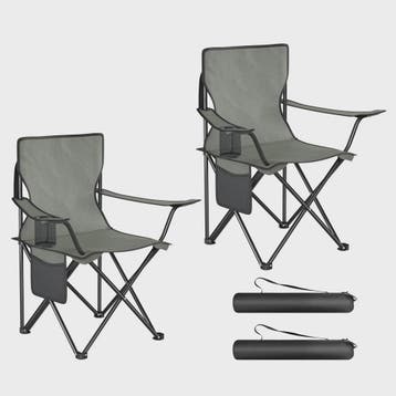 Set van 2 Opvouwbare Campingstoelen met Draagtas en Bekerhou, Verzenden, Nieuw