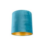 Velours lampenkap blauw 40/40/40 met gouden binnenkant, Verzenden, Nieuw, Blauw, Modern