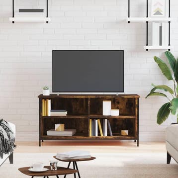 vidaXL Tv-meubel 100x40x50 cm bewerkt hout gerookt, Minder dan 50 cm, Verzenden, Nieuw, Minder dan 100 cm