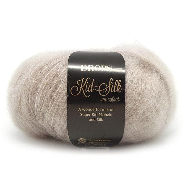DROPS Kid-Silk Uni Colour - 20 lichtbeige - Mohair Garen, Hobby en Vrije tijd, Breien en Haken, Ophalen of Verzenden
