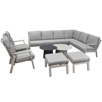 Barolo hoek loungeset 9 delig verstelbaar aluminium latte, Tuin en Terras, Ophalen of Verzenden, Nieuw, Aluminium