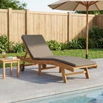 vidaXL Ligstoel Bruin en Taupe Polyester, Tuin en Terras, Ligbedden, Verzenden, Nieuw