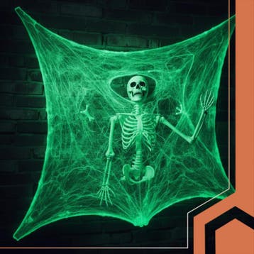 Ruhhy Glow in the dark spinnenweb met nepspinnen Hallowee..., Ophalen of Verzenden, Nieuw