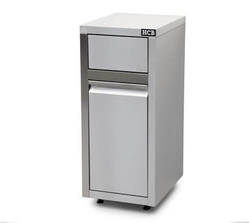 HCB Prullenbak - verrijdbaar - 50 liter - duwdeksel - RVS, Verzenden, Nieuw in verpakking, Overige typen