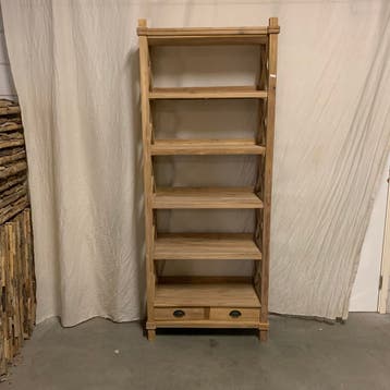 Boekenkast teak - 5 planken en 2 lades - Gratis bezorgd, Teakhout, Nieuw, Landelijk, Met lade(s)