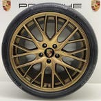 Porsche Panamera (971) 21 SportDesign Goud/Brons met banden, Ophalen, Gebruikt, Banden en Velgen, 21 inch