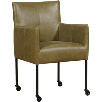 Leren eetkamerstoel Desire - Vintage Olive (olijf/groen) -, Overige kleuren, Bohemian, Industrieel, Modern, Scandinavisch, Nieuw