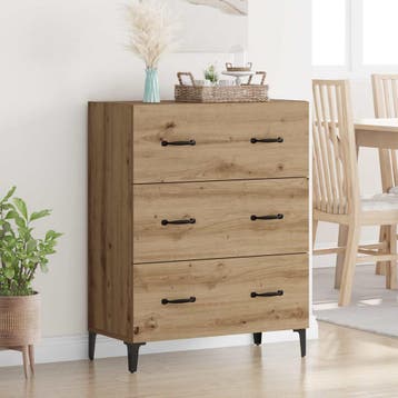 vidaXL Dressoir Artisan Eiken 69,5 x 34 x 90 cm, Verzenden, Nieuw, Overige houtsoorten, Minder dan 50 cm