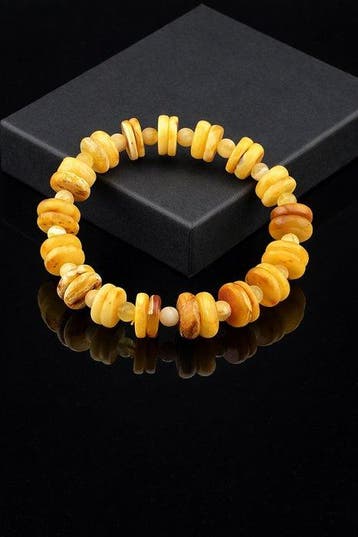 Barnsteen - Artisan Baltic Amber Bracelet – Polished Disc