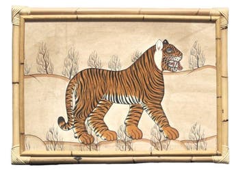 Unknown artist - Tiger in Bamboo Frame – Exotic Decorative