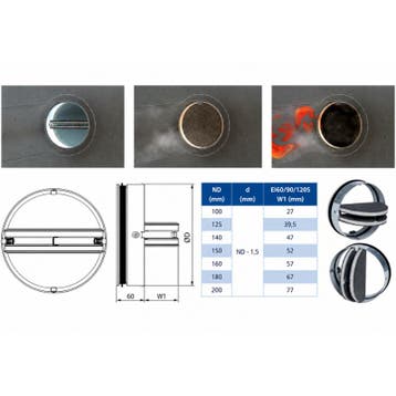 Brandwerende vlinderklep (brandklep) Ø200mm - 60 minuten, Verzenden, Nieuw