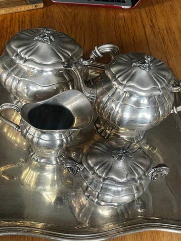 Koffie- en theeservies (6) - .800 zilver, Antiek en Kunst