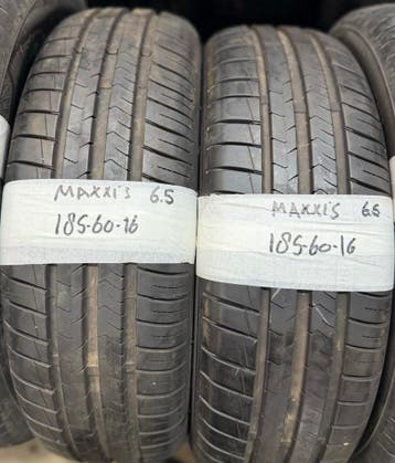 2x 185-60-16 Maxxis Zomer 2x 6.5mm €40 Per Band 185 60 16, Ophalen, Gebruikt, 16 inch, 185 mm