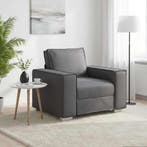 vidaXL Sofa Stoel Grijs 100 cm Nep Leer, Huis en Inrichting, Verzenden, Nieuw, Leer, Minder dan 150 cm