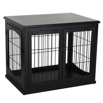 TRUUSK Hondentransportbox 58,5x81x66 cm - Deuren van MDF Hou, Dieren en Toebehoren, Hondenkleding, Verzenden, Nieuw