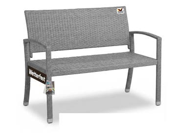 Polyrotan Tuinbank Grijs 122x58x87cm (Tuinbanken-Tuinsets), Verzenden, Nieuw