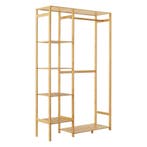 [en.casa] Bamboe kledingrek Eurajoki met planken 90x30x145 c, Huis en Inrichting, Kasten | Kledingkasten, Verzenden, Nieuw