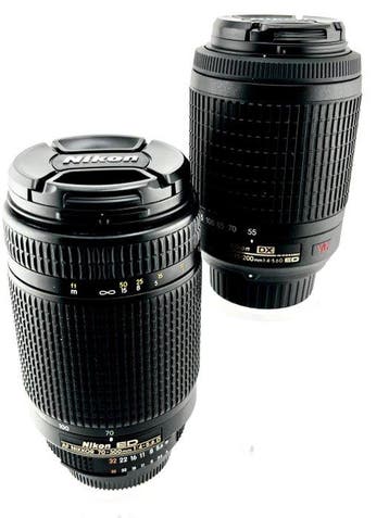 Nikon AF NIKKOR 70-300mm f/4-5.6D ED + AF-S DX NIKKOR, Nieuw