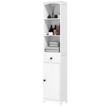 TRUUSK Badkamerkast Hoge Kast - 3 Planken - 1 Lade - Badmeub, Verzenden, Nieuw