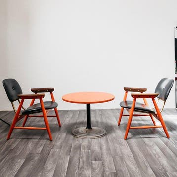 Fauteuil (3) - Hout, Leder
