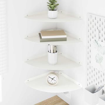 vidaXL Drijvende plank met plank met opslag 4 pcs Wit 30 x, Verzenden, Nieuw