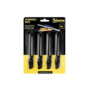 Benson Smal afbreekmes - 4 stuks - scherpe snijbladen - 8..., Ophalen of Verzenden, Nieuw