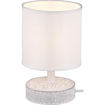 LED Tafellamp - Trion Maria - E14 Fitting - Rond - Mat Wit -, Ophalen of Verzenden, Nieuw, Keramiek, Overige fittingen