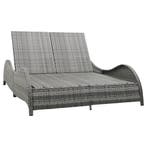 vidaXL Ligbed tweepersoons met kussen poly rattan antraciet, Tuin en Terras, Ligbedden, Verzenden, Nieuw