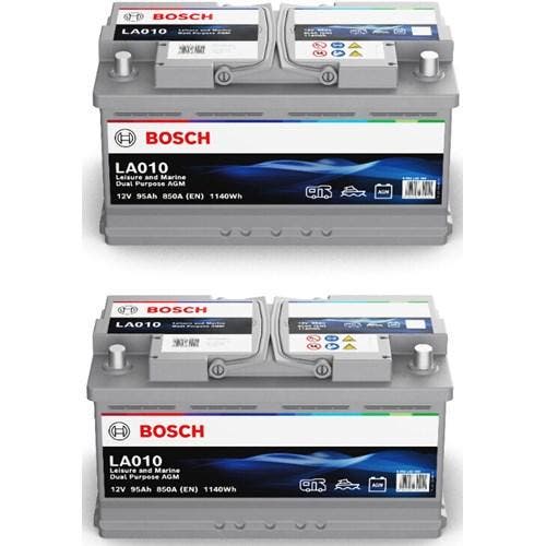 2 X Bosch La010 95Ah Agm Accu, Auto diversen, Onderhoudsmiddelen, Verzenden
