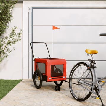 vidaXL Hondenfietstrailer oxford stof en ijzer oranje en, Dieren en Toebehoren, Verzenden, Nieuw