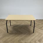kantinetafel 140x80 cm, beige - zwart, Ophalen of Verzenden, Gebruikt, Bureau