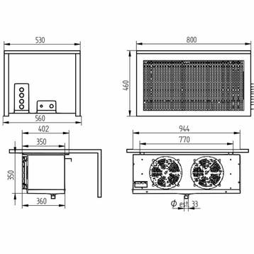 Diamond Koelsplitunit | 18,1 m³ | -5°C/+5°C | 400V | 1.4 kW, Ophalen of Verzenden, Nieuw