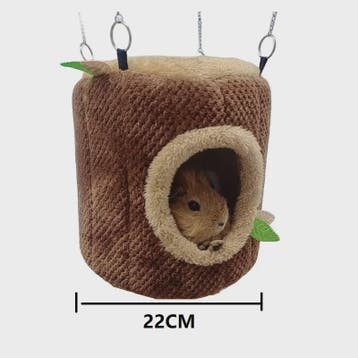 Zacht Hamster & Cavia Huisje Hangmat in Boomstam Design - Kn, Verzenden, Nieuw