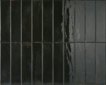 Vloertegel/Wandtegel Zwart 7,5x30cm (Muurtegels), Keramiek, Nieuw, 20 tot 40 cm, 10 m² of meer