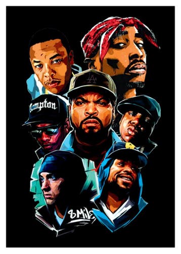 Posters - Poster Old School Hip-Hop - Old School Hip-Hop, Verzenden, Zo goed als nieuw