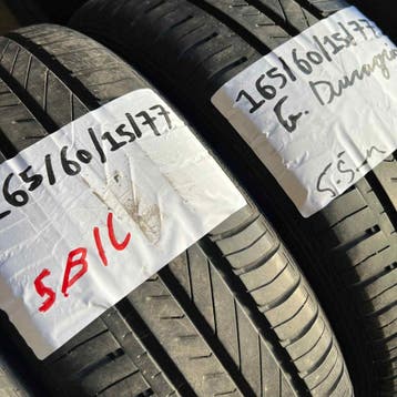 2 x Goodyear DuraGrip 165-60-15 Zomerbanden 5,5mm, Gebruikt, 15 inch, Ophalen of Verzenden, Band(en)